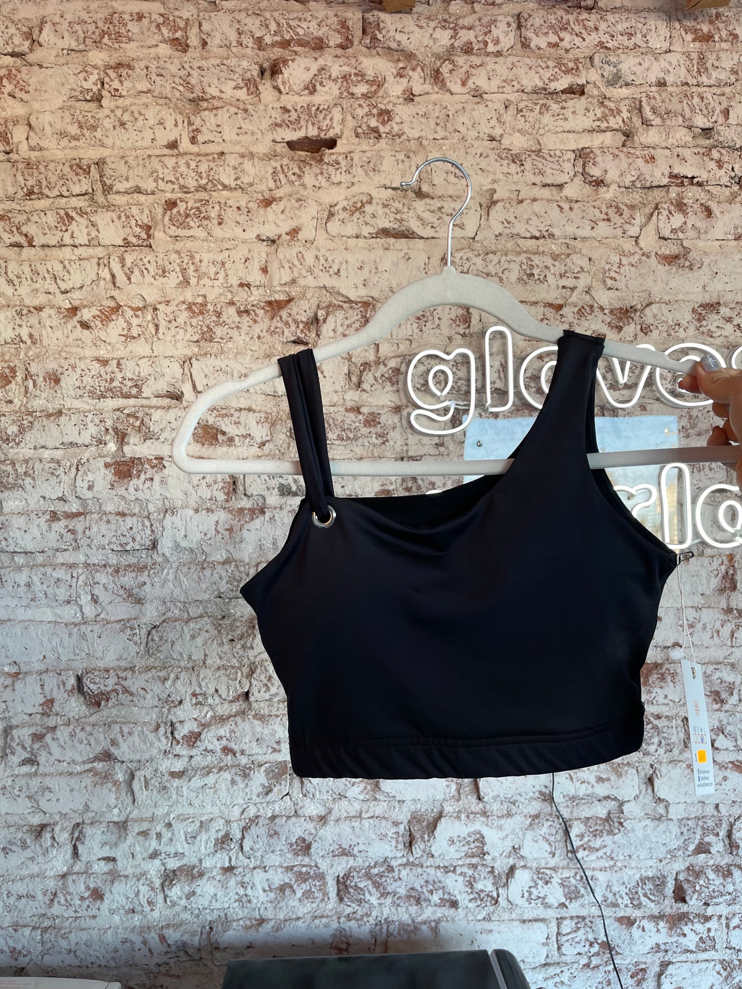 Black one shoulder top