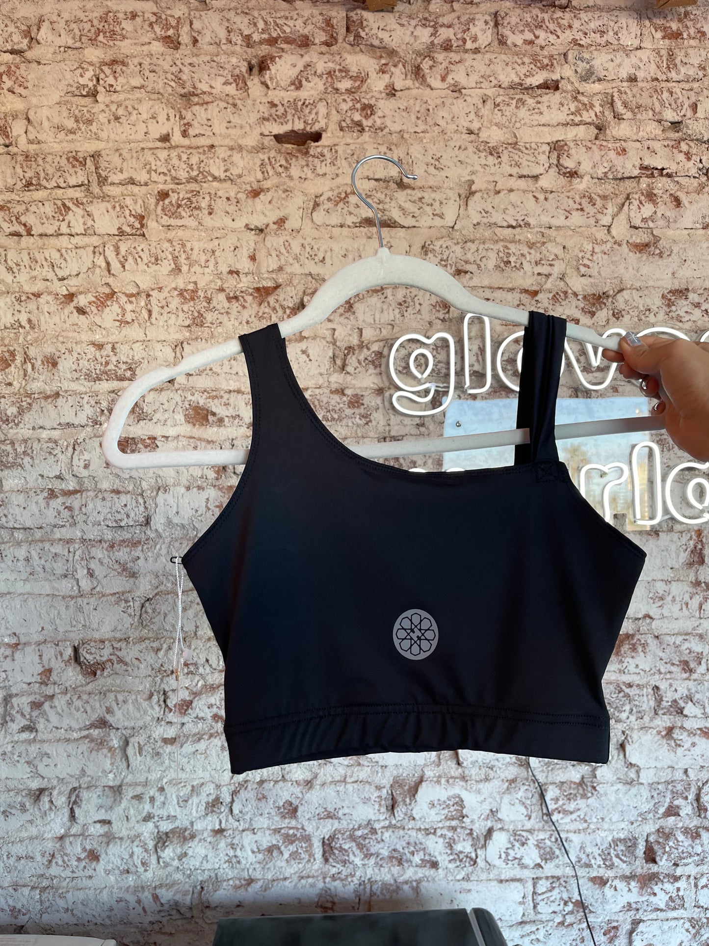 Black one shoulder top